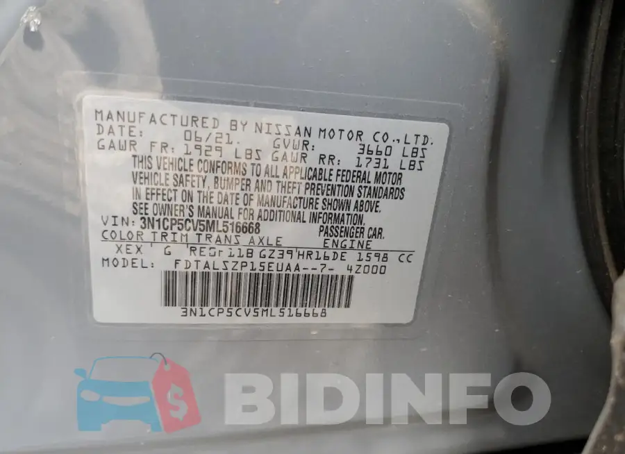 3N1CP5CV5ML516668 Photo# 12