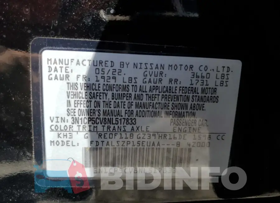 3N1CP5CV8NL517833 Photo# 14