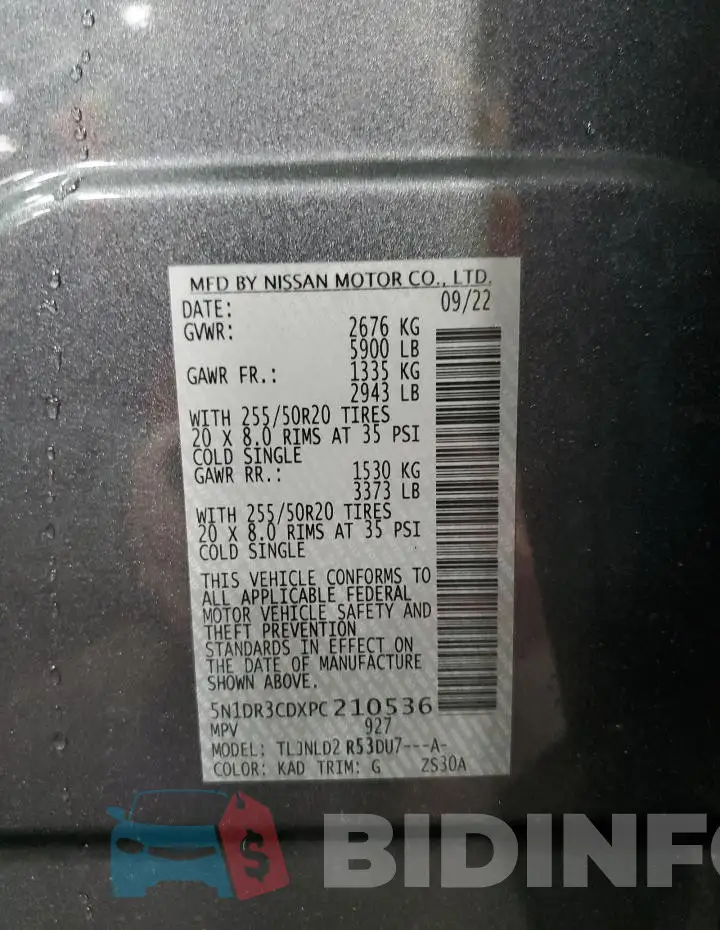 5N1DR3CDXPC210536 Photo# 14