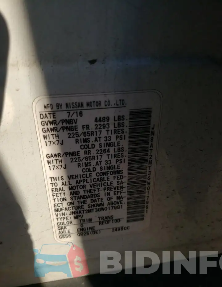 JN8AT2MT3GW017981 Photo# 13