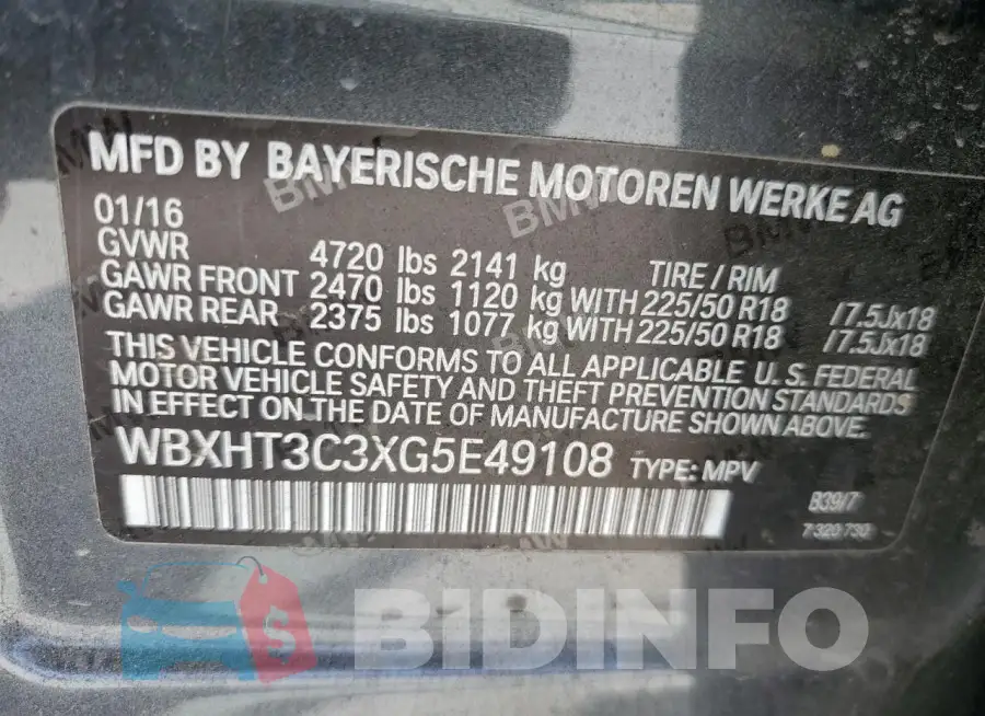 WBXHT3C3XG5E49108 Photo# 13