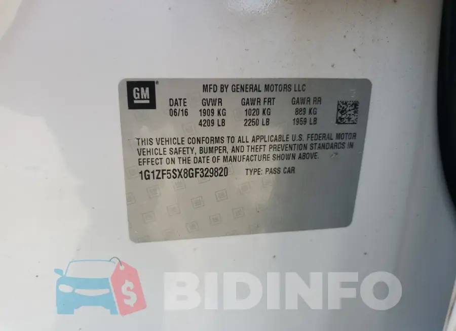 1G1ZF5SX8GF329820 Photo# 13