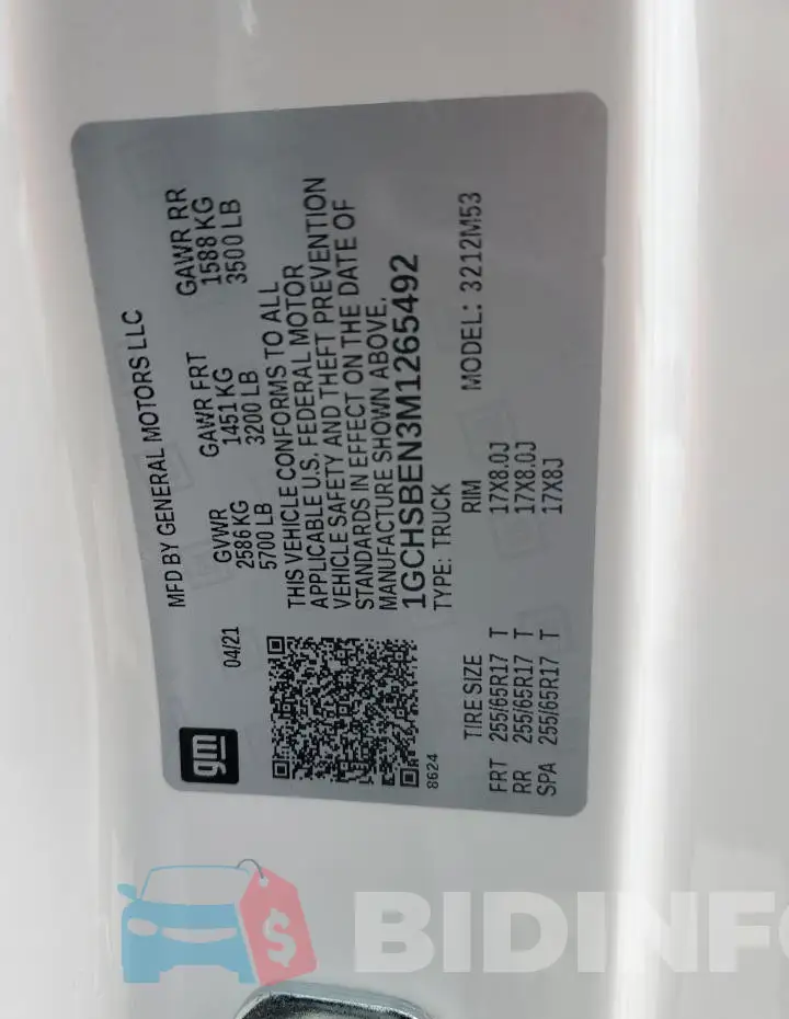 1GCHSBEN3M1265492 Photo# 13