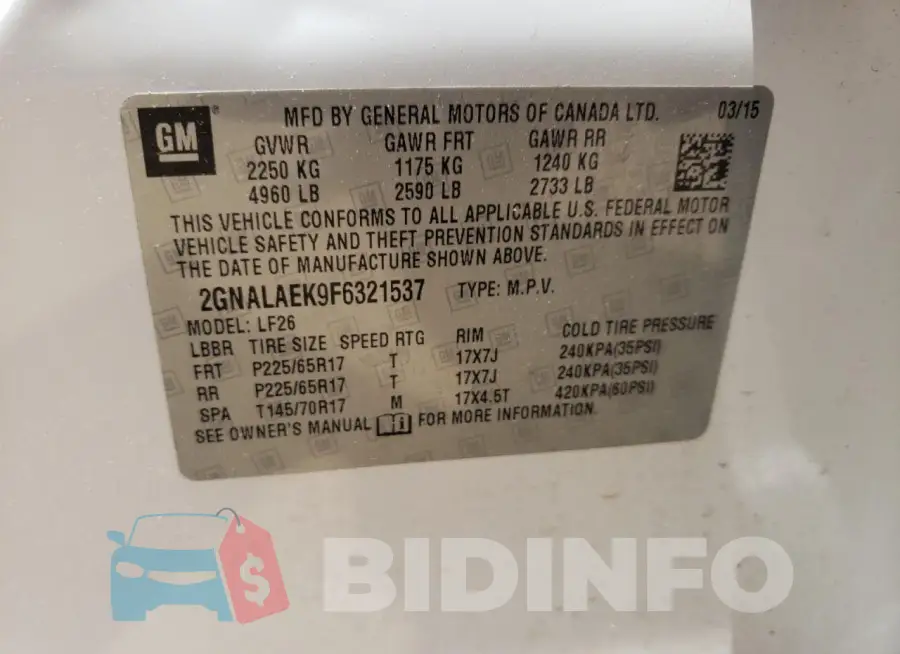 2GNALAEK9F6321537 Photo# 12