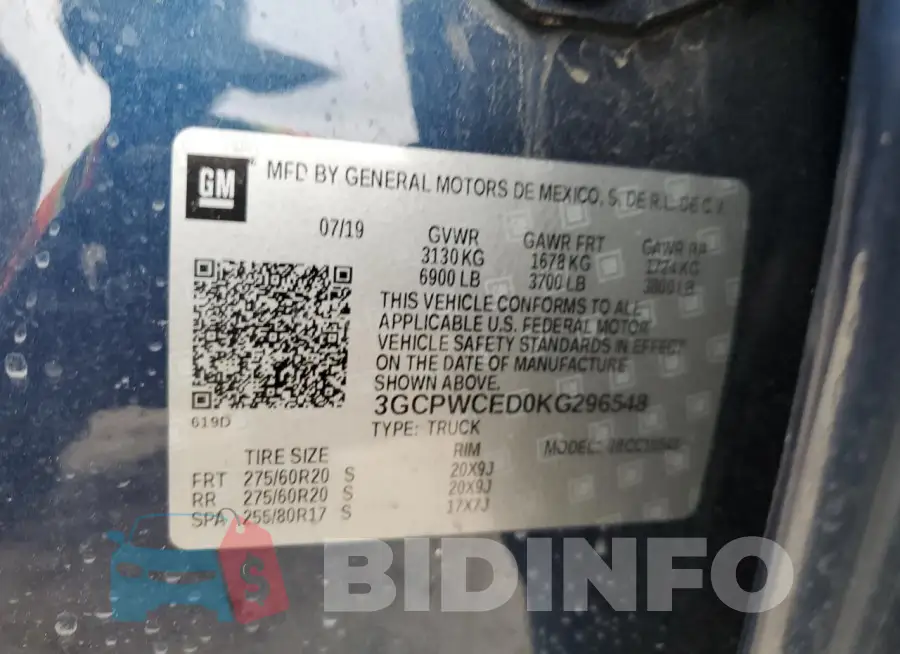 3GCPWCED0KG296548 Photo# 12