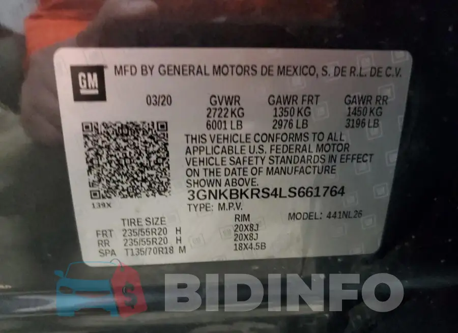 3GNKBKRS4LS661764 Photo# 12