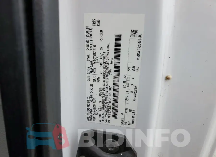 1FTEX1EP5GFC90207 Photo# 12
