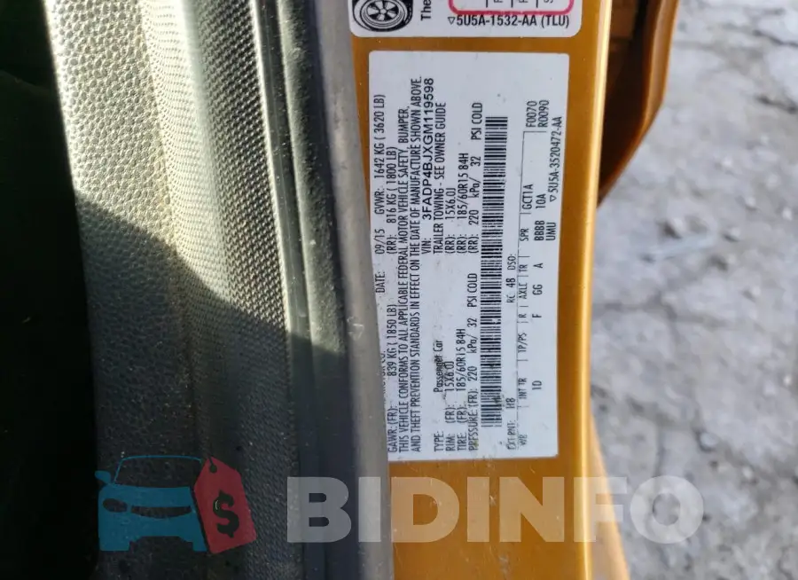 3FADP4BJXGM119598 Photo# 12