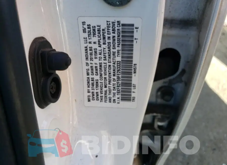 19XFB2F59FE263333 Photo# 12