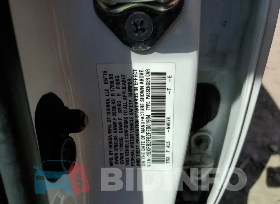 19XFB2F82FE081984 Photo# 12