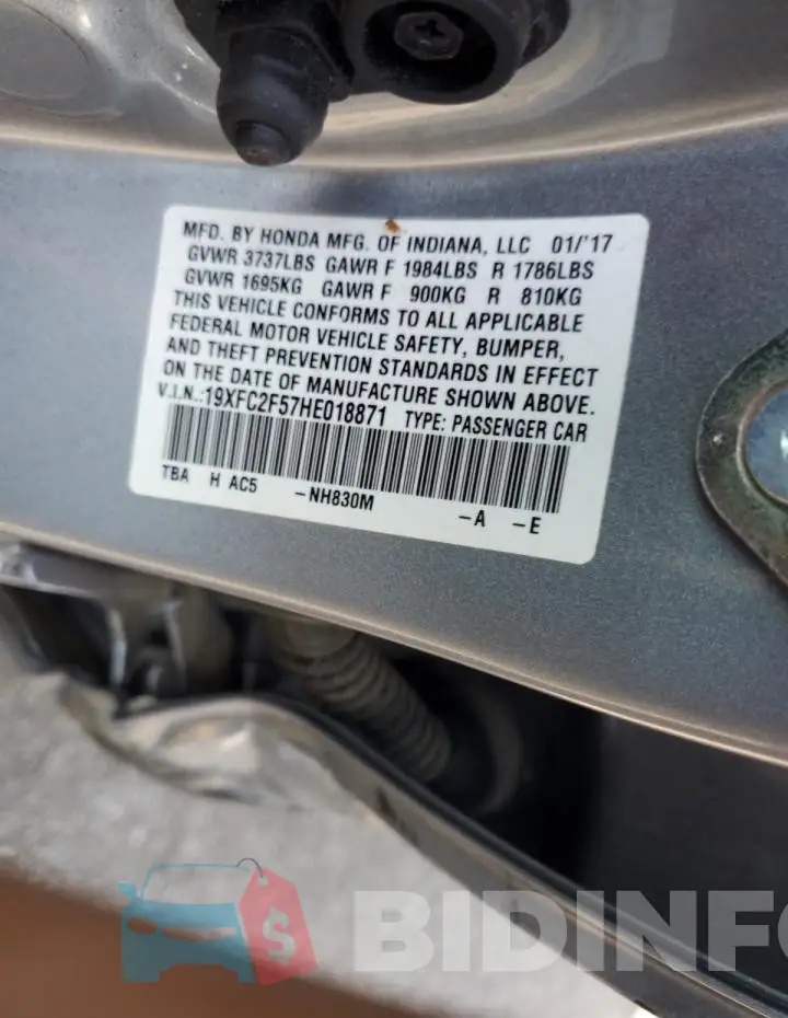 19XFC2F57HE018871 Photo# 12