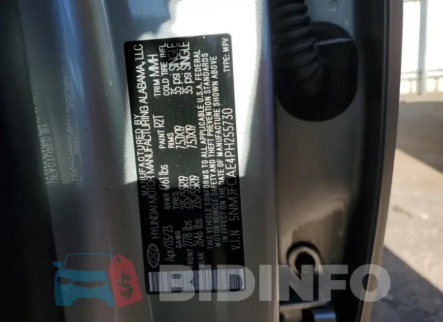 5NMJFCAE4PH255730 Photo# 13