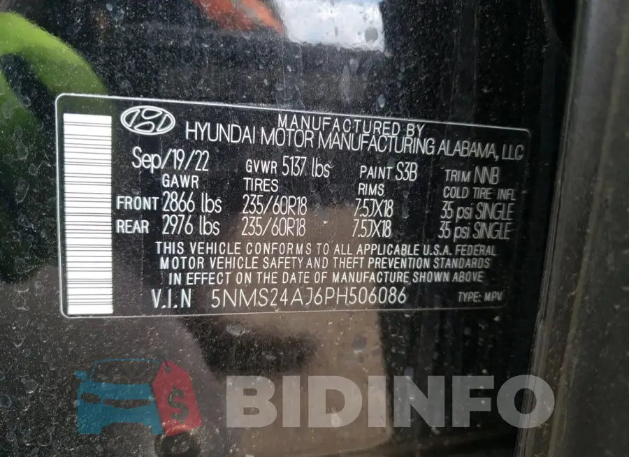 5NMS24AJ6PH506086 Photo# 12