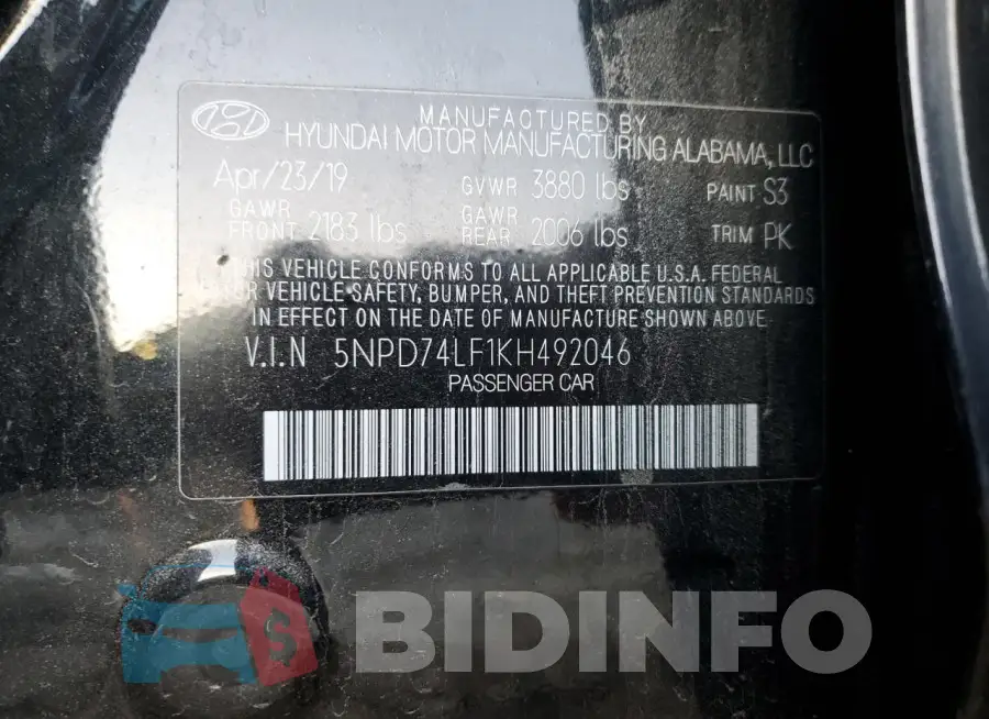 5NPD74LF1KH492046 Photo# 12