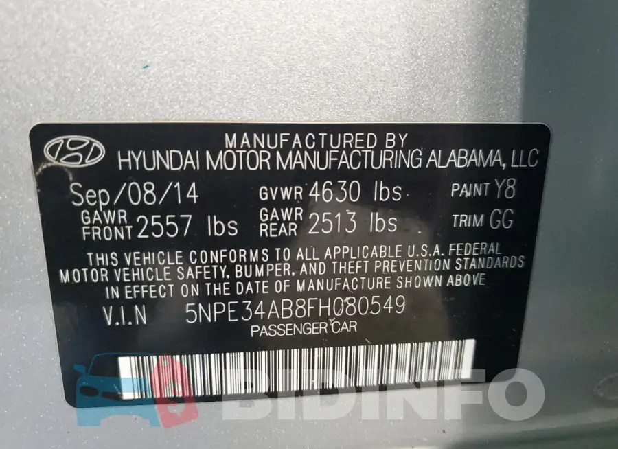 5NPE34AB8FH080549 Photo# 12