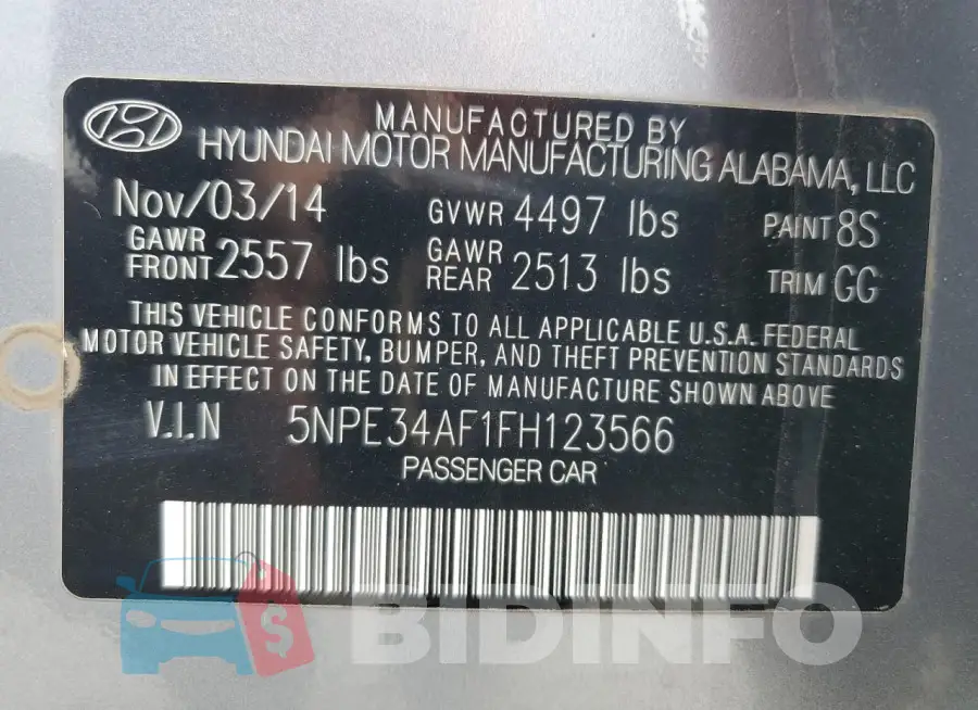 5NPE34AF1FH123566 Photo# 13