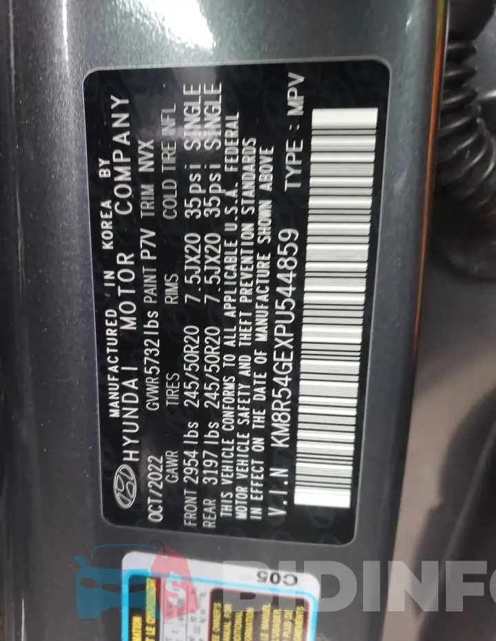 KM8R54GEXPU544859 Photo# 13