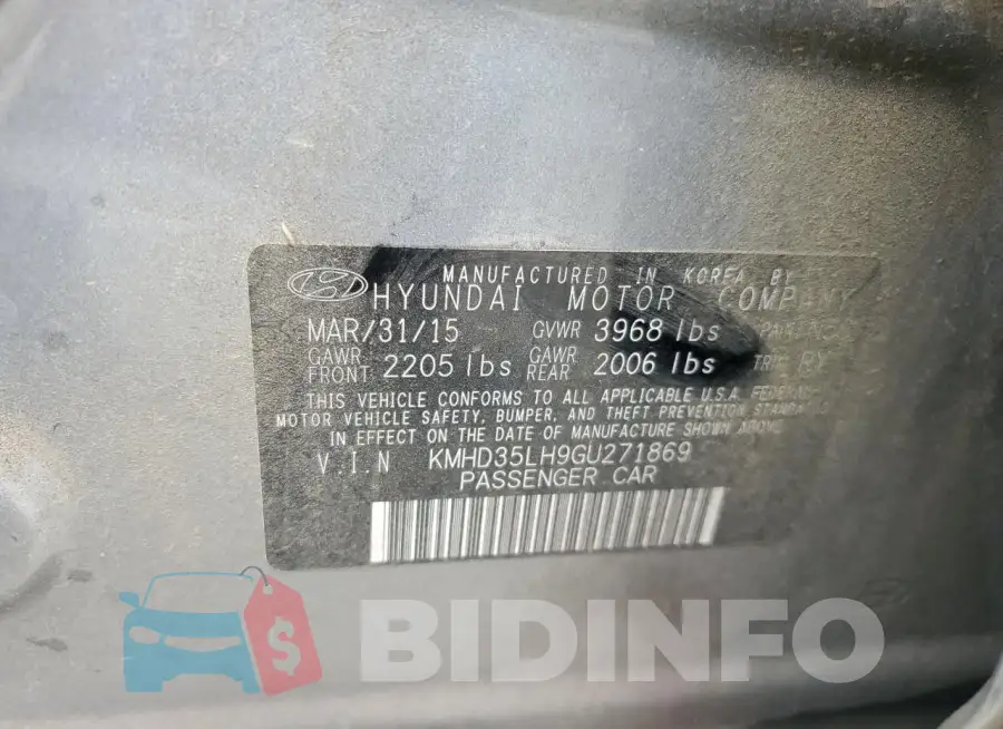 KMHD35LH9GU271869 Photo# 12