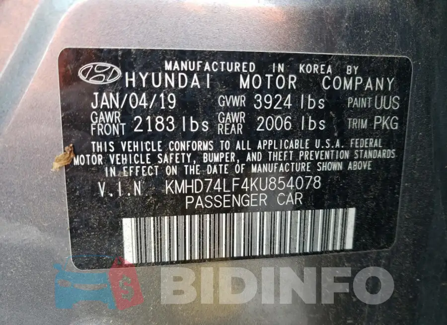 KMHD74LF4KU854078 Photo# 12