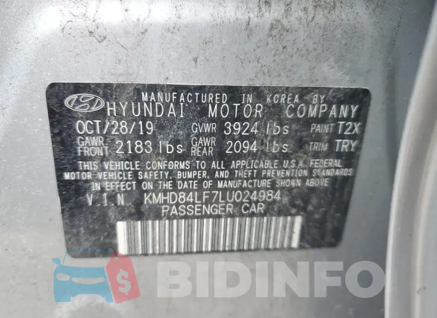 KMHD84LF7LU024984 Photo# 13