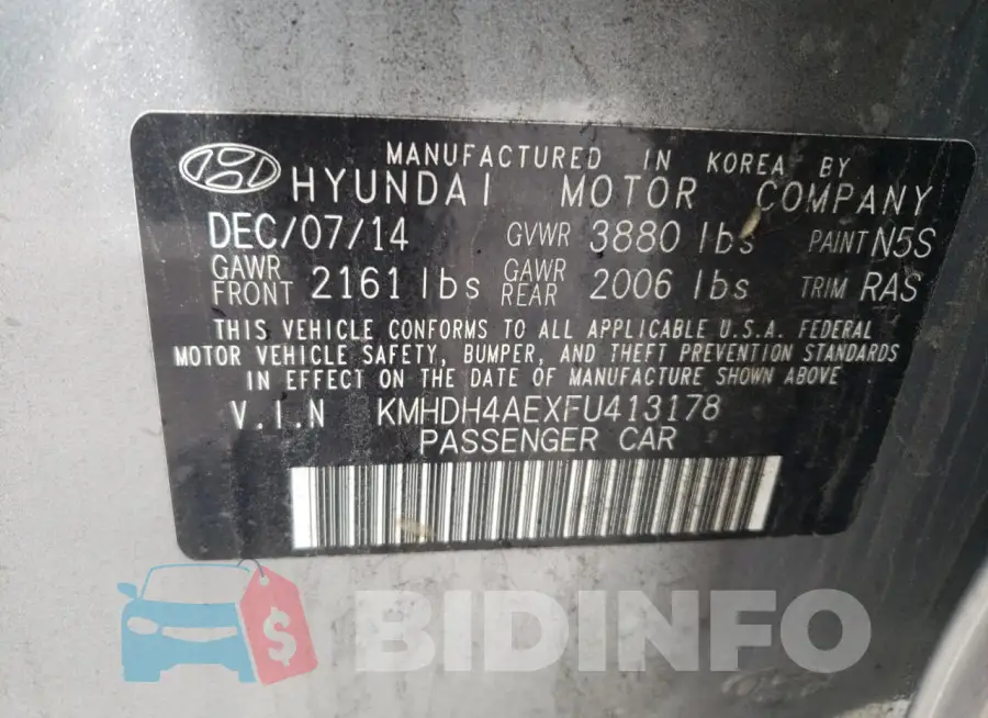 KMHDH4AEXFU413178 Photo# 12