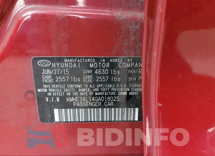 KMHE34L14GA018025 Photo# 12