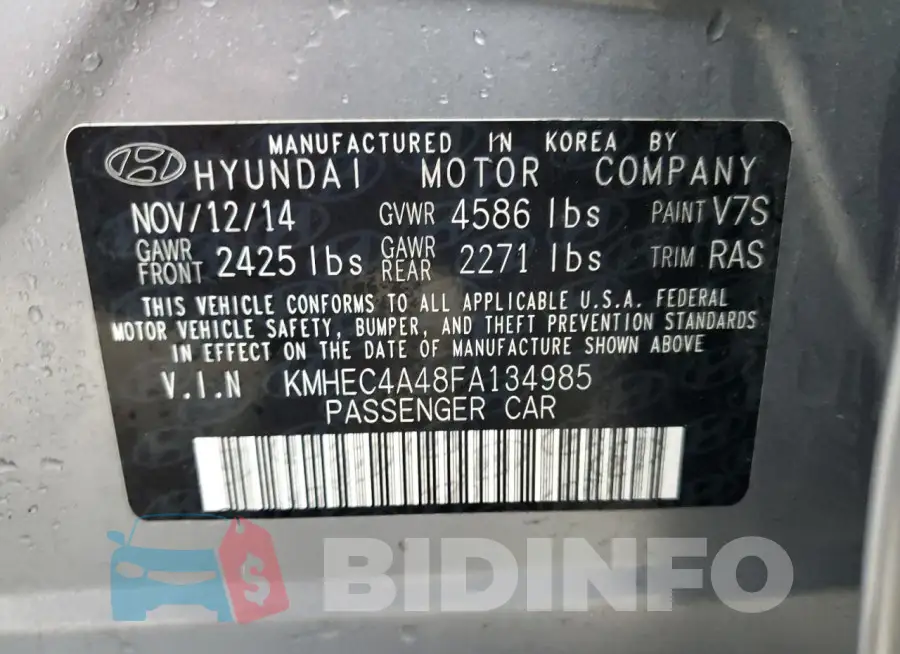 KMHEC4A48FA134985 Photo# 12