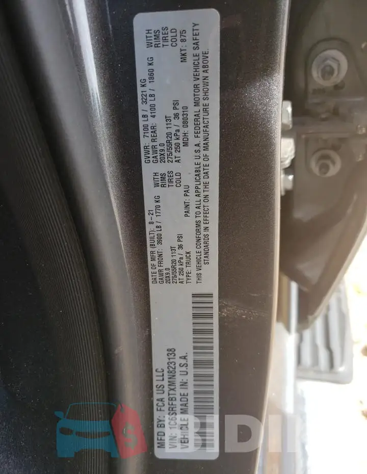 1C6SRFBTXMN823138 Photo# 12