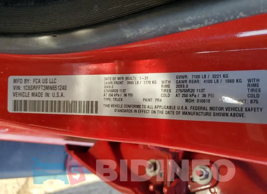 1C6SRFFT3MN651240 Photo# 12