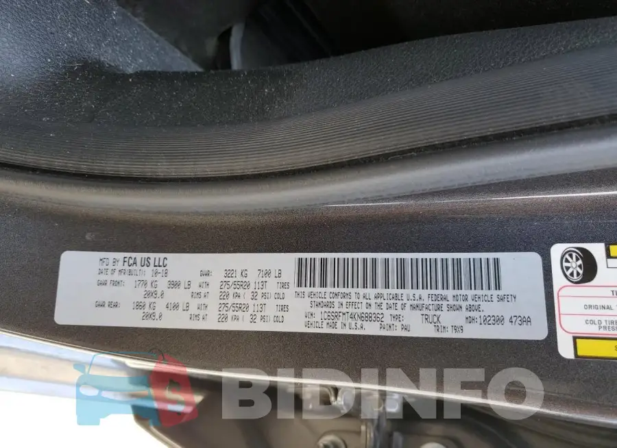 1C6SRFMT4KN688362 Photo# 12