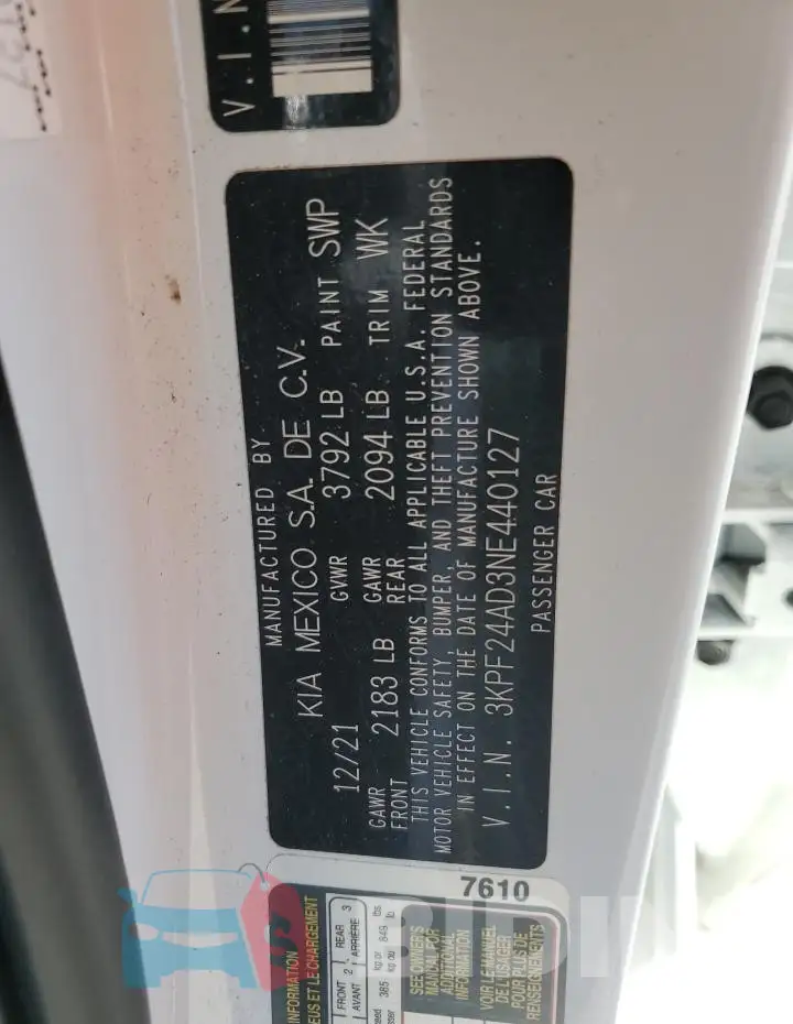 3KPF24AD3NE440127 Photo# 12