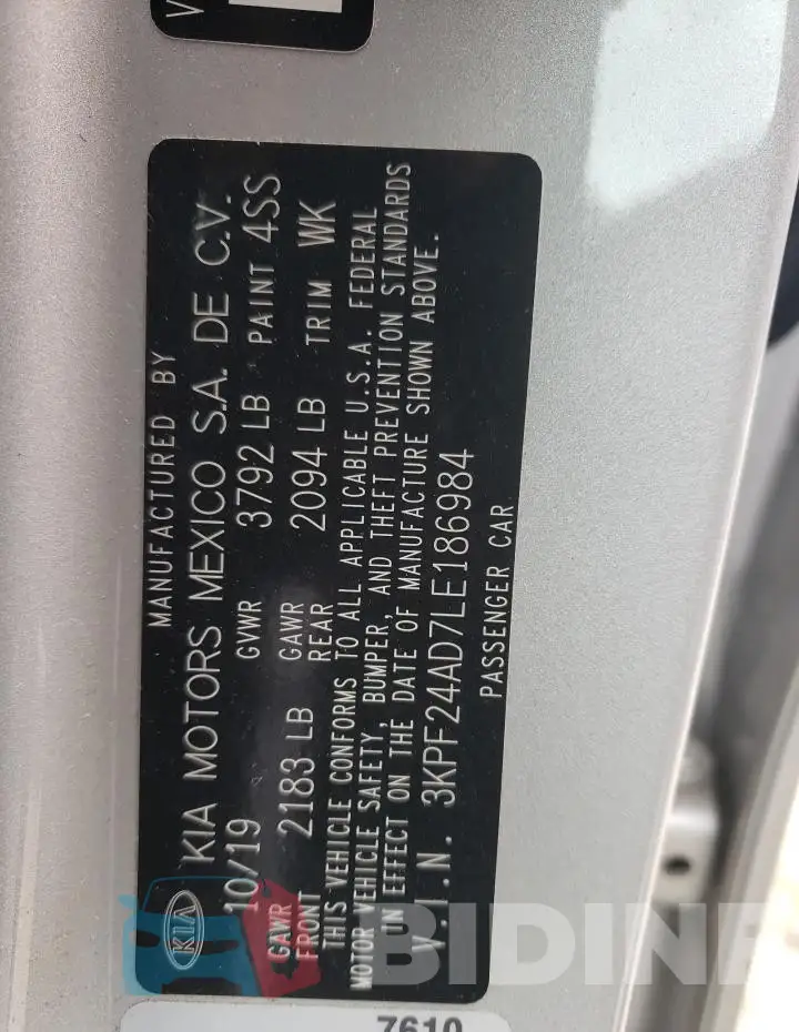 3KPF24AD7LE186984 Photo# 12
