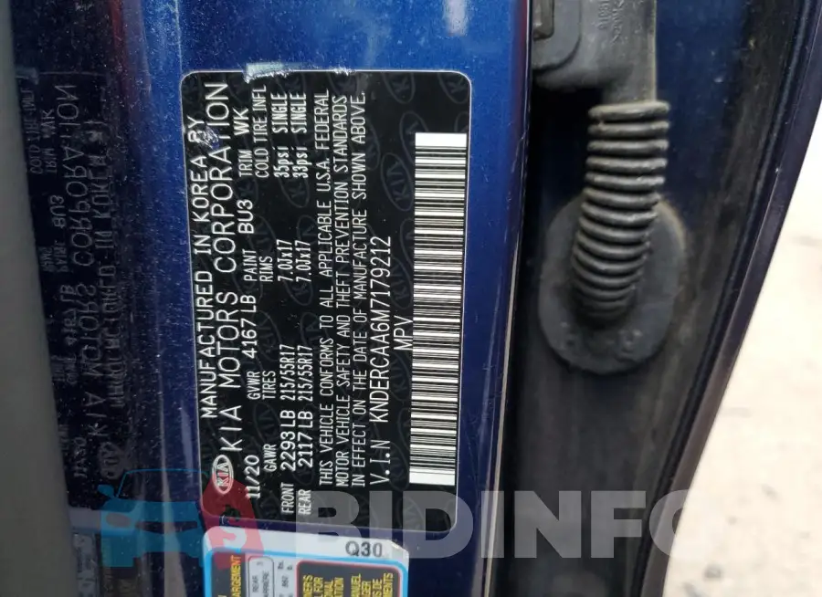 KNDERCAA6M7179212 Photo# 12