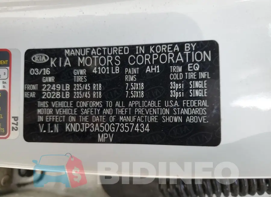 KNDJP3A50G7357434 Photo# 12