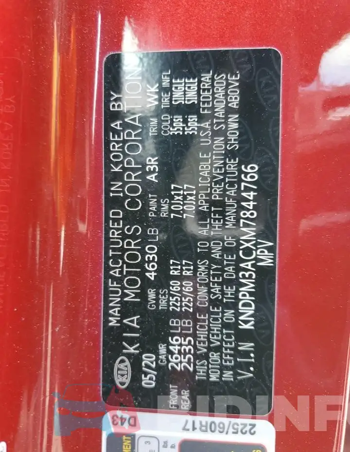 KNDPM3ACXM7844766 Photo# 13