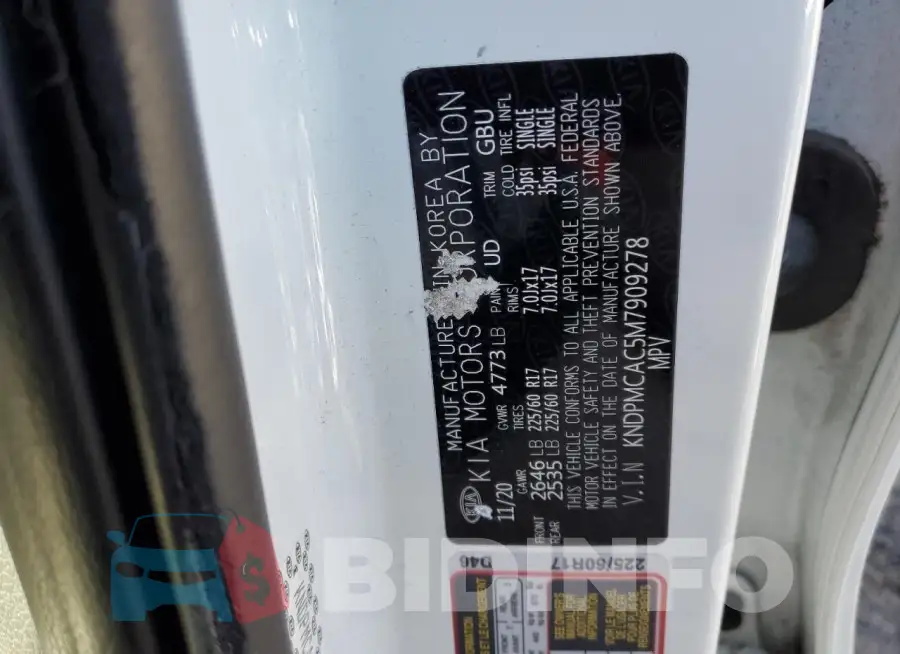 KNDPMCAC5M7909278 Photo# 12