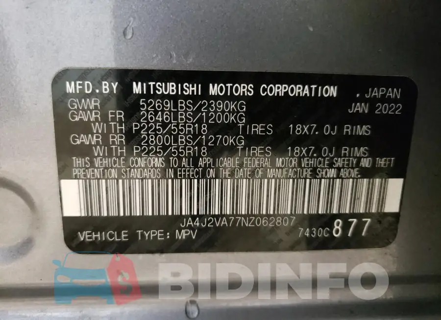 JA4J2VA77NZ062807 Photo# 13