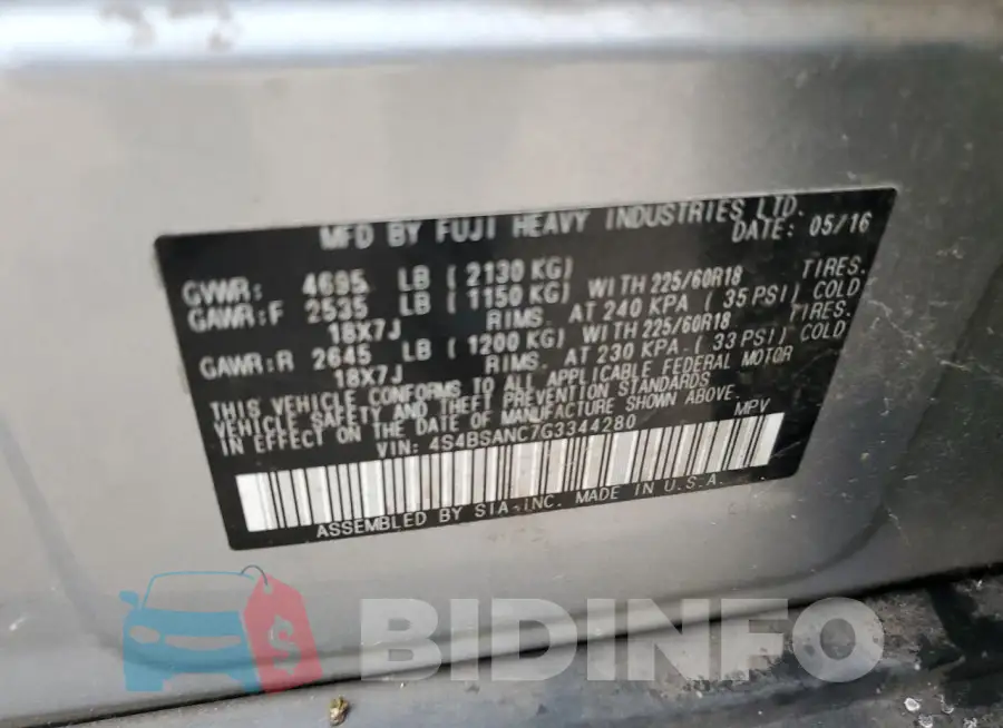 4S4BSANC7G3344280 Photo# 13