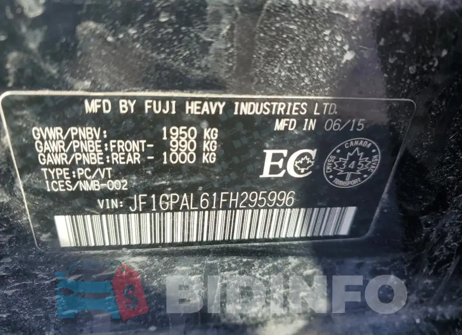JF1GPAL61FH295996 Photo# 13