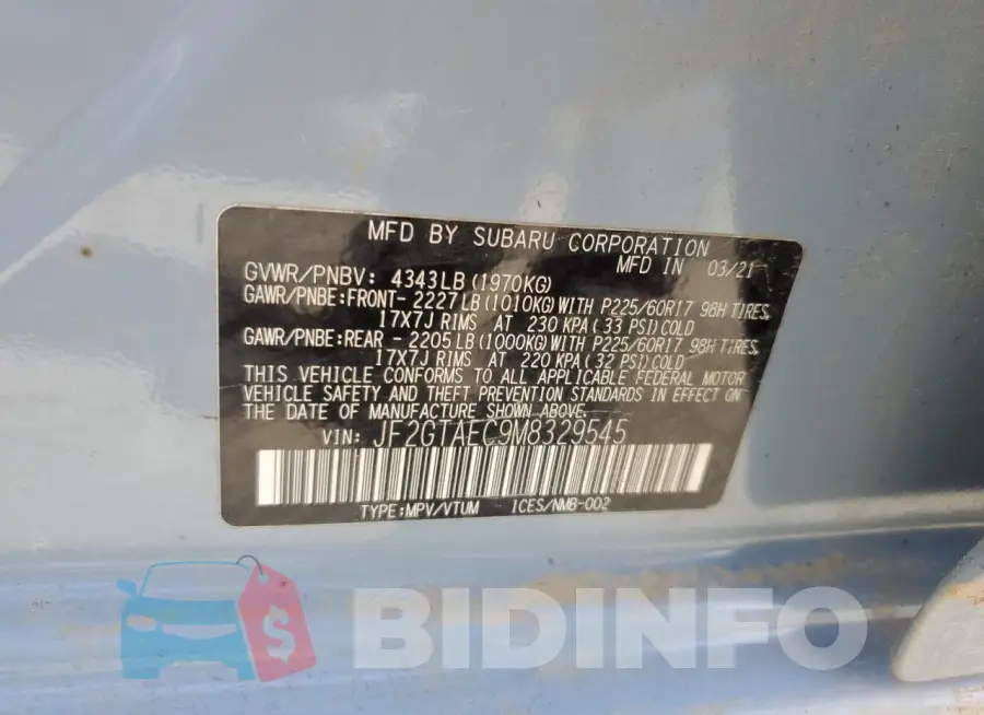 JF2GTAEC9M8329545 Photo# 12