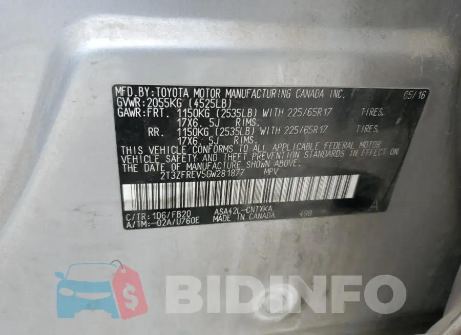 2T3ZFREV5GW281877 Photo# 13