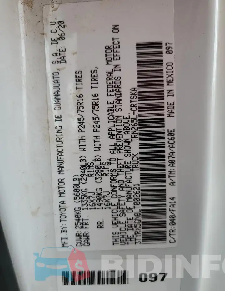 3TYRX5GN8LT002621 Photo# 12