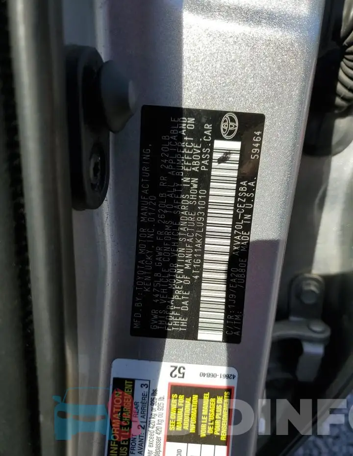 4T1G11AK7LU931010 Photo# 12