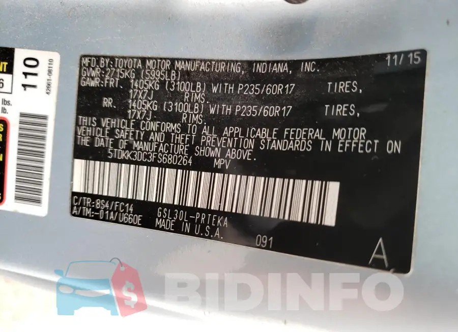 5TDKK3DC3FS680264 Photo# 13