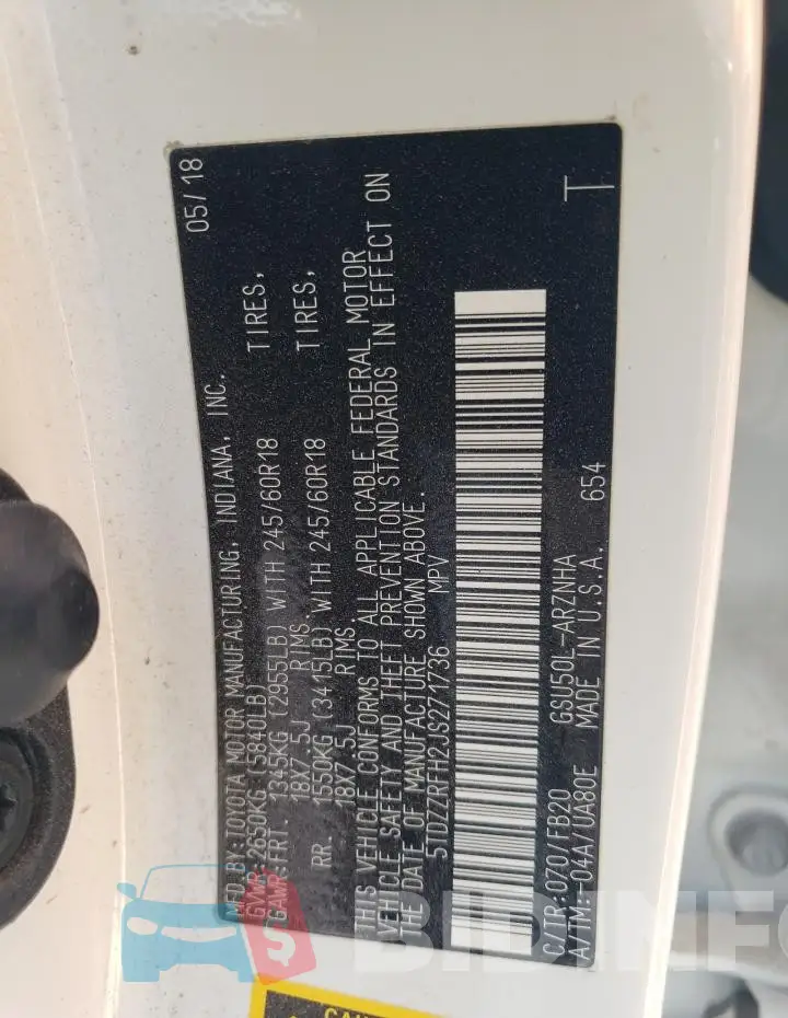 5TDZZRFH2JS271736 Photo# 13