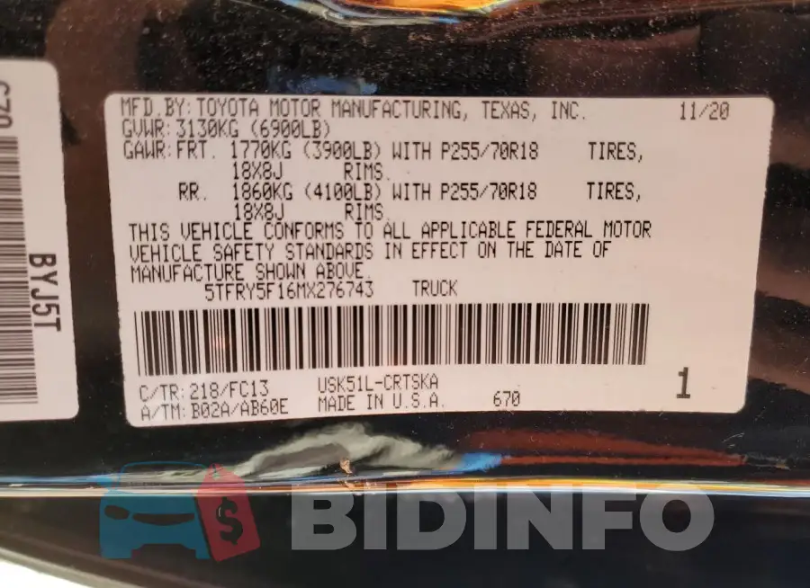 5TFRY5F16MX276743 Photo# 12