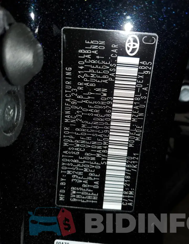 5YFB4MDE9RP086793 Photo# 12