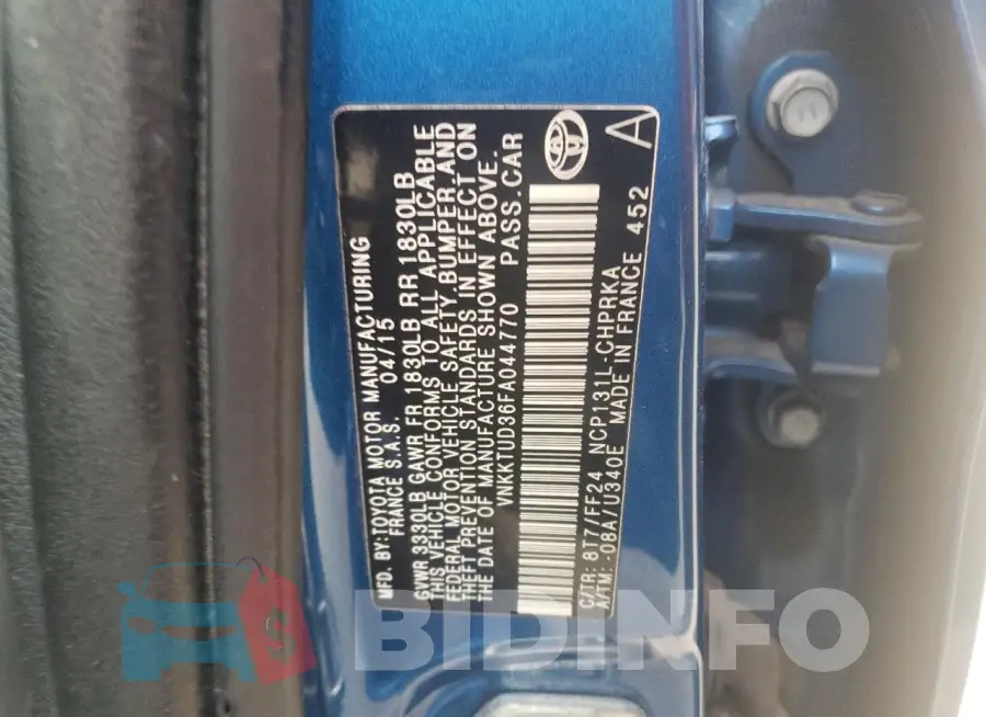 VNKKTUD36FA044770 Photo# 13