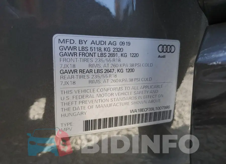 WA1BECF39L1007986 Photo# 13