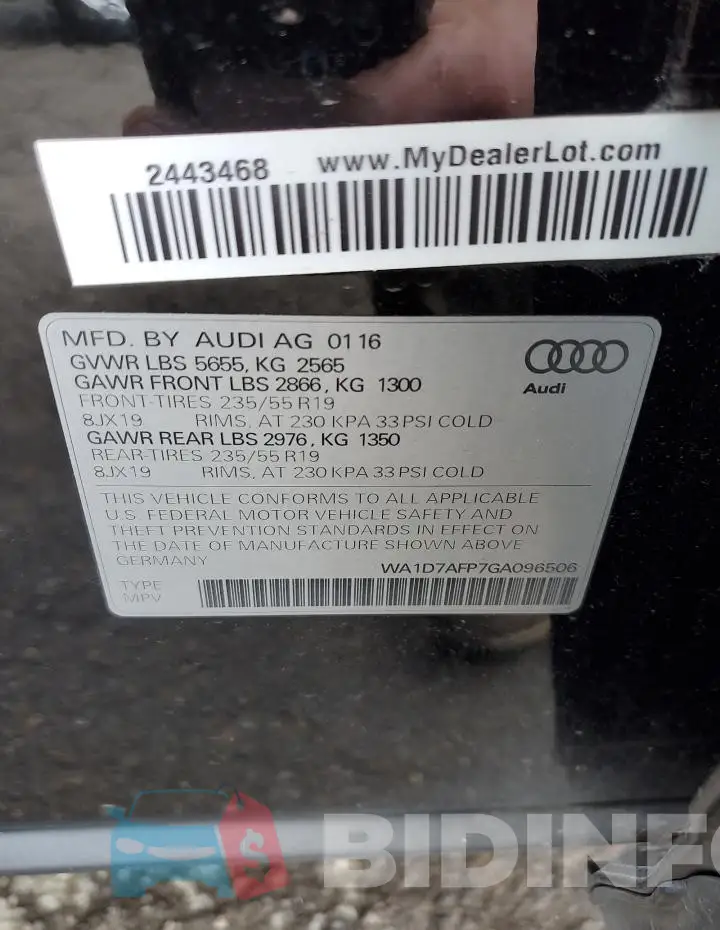 WA1D7AFP7GA096506 Photo# 12